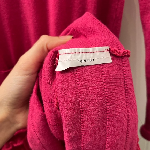 RED Valentino Long-Sleeve Ruffle-Skirt Dress, Fuchsia - Picture 10 of 15